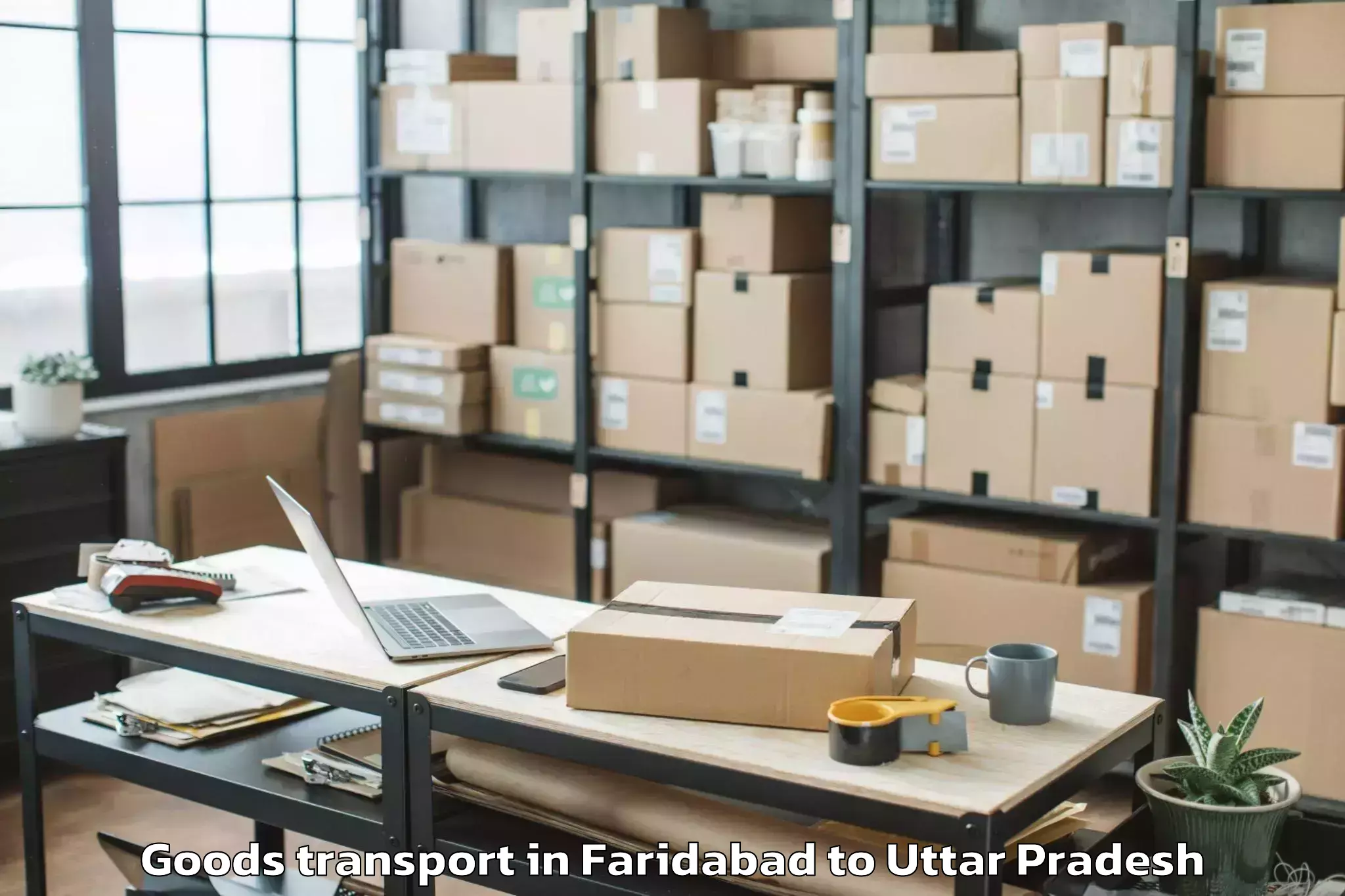 Discover Faridabad to Anpara Goods Transport